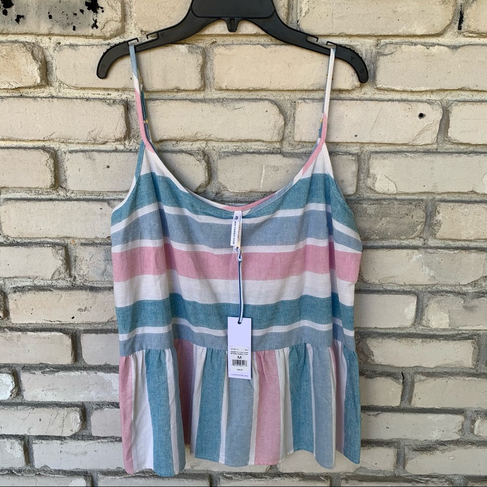 Southern tide Nadya peplum spaghetti strap top